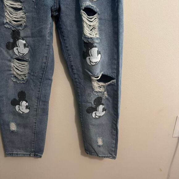 rare mickey mouse distressed jeans y2k graphic denim streetwear - Picture 4 of 5